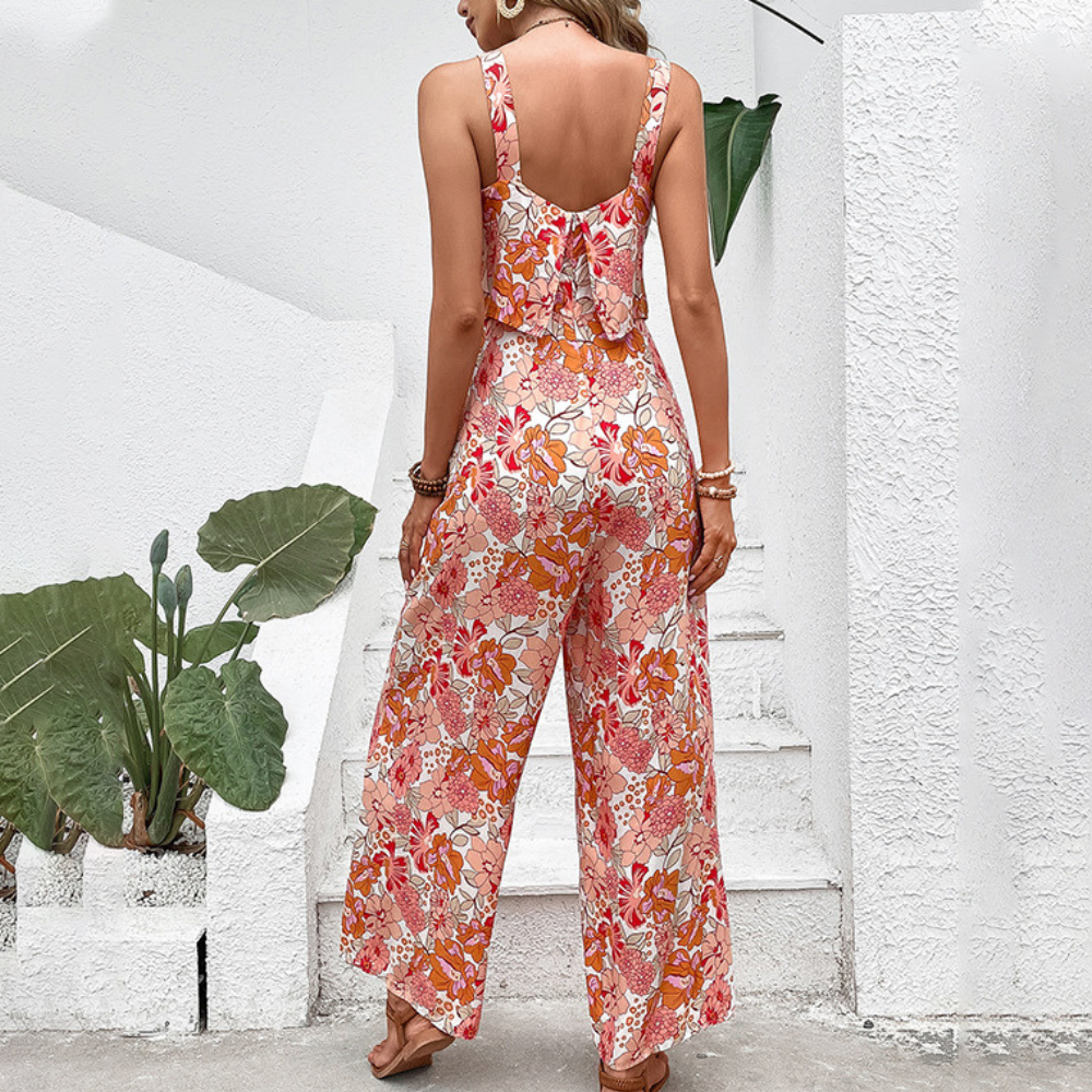 Alina – Stylish Women's Jumpsuit with Floral Print