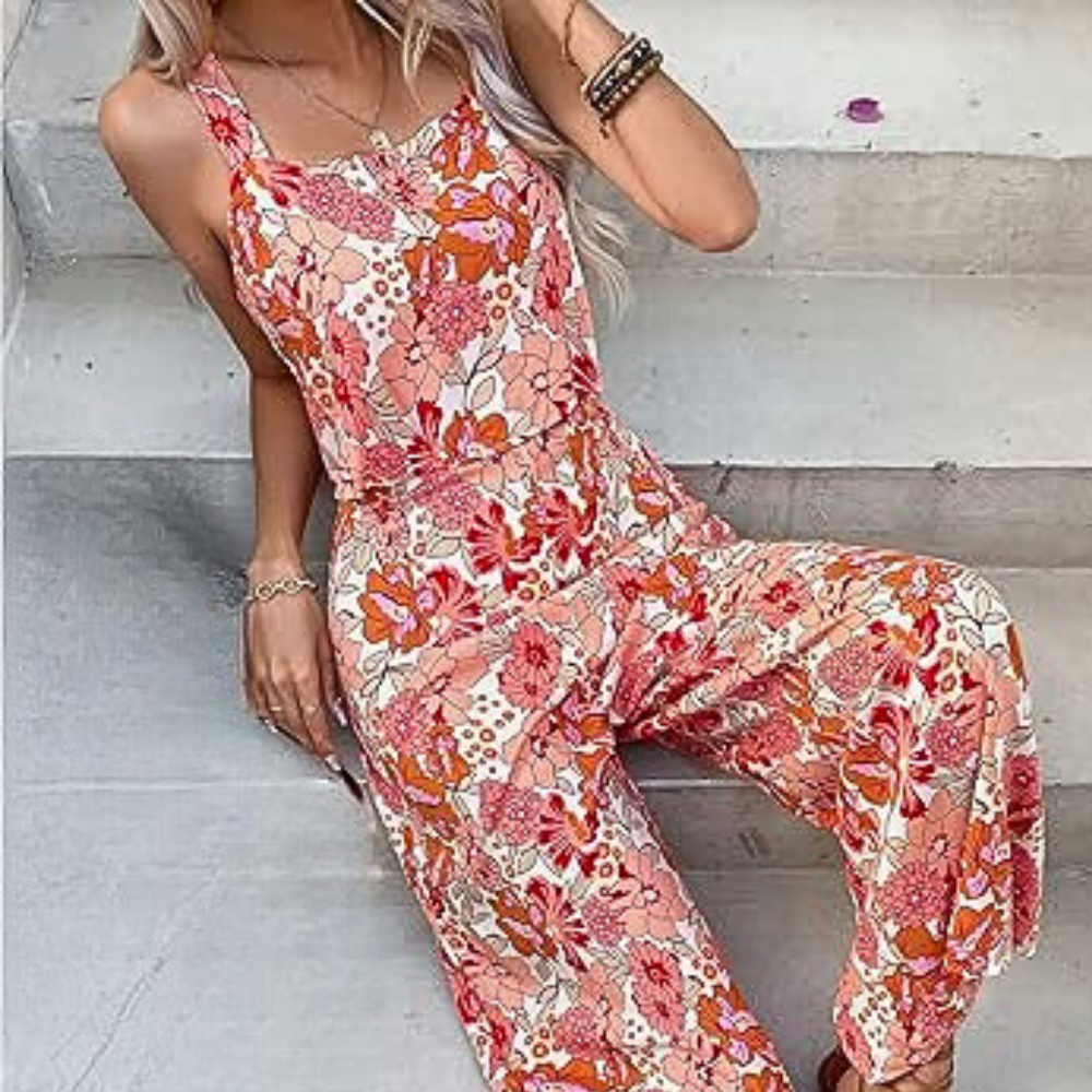 Alina – Stylish Women's Jumpsuit with Floral Print