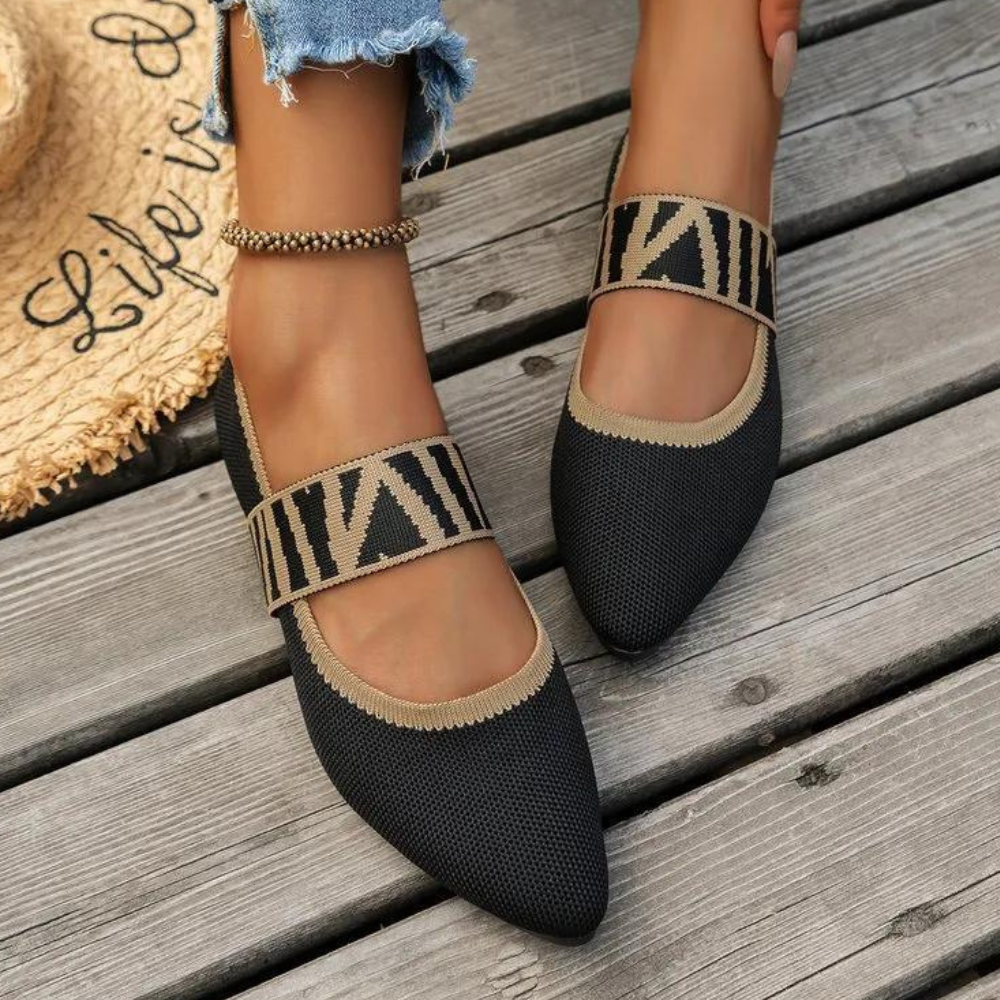 Liva – Gebreide Damesschoenen met Puntige Neus en Chic Kleuraccent