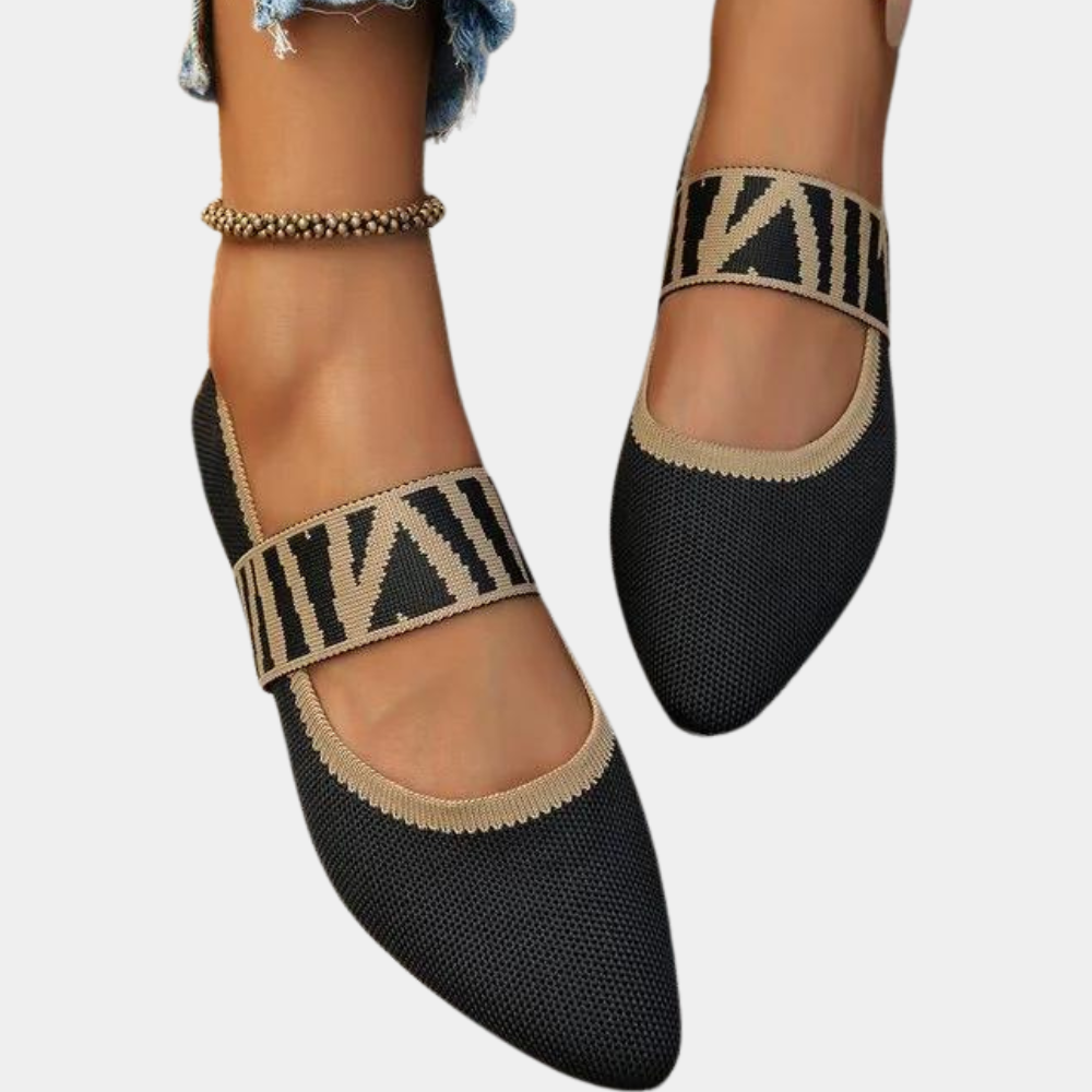 Liva – Gebreide Damesschoenen met Puntige Neus en Chic Kleuraccent