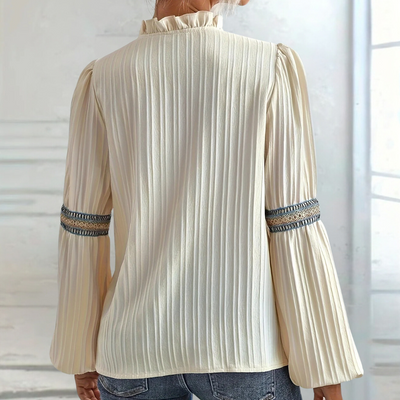 Serena – Luxury Women's Blouse with V-Neck with Ruffles