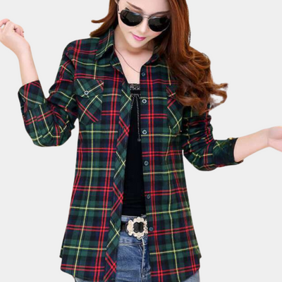 LIVIA – Checked Women's Blouse