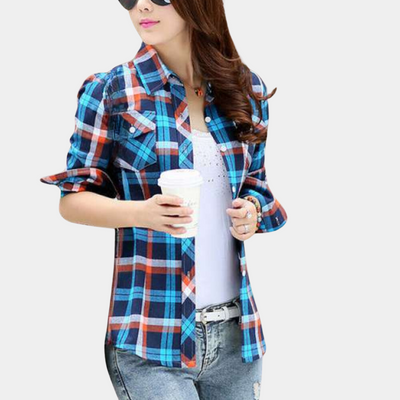LIVIA – Checked Women's Blouse