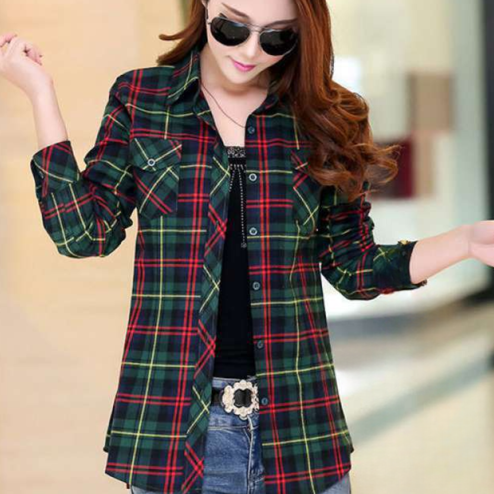 LIVIA – Checked Women's Blouse