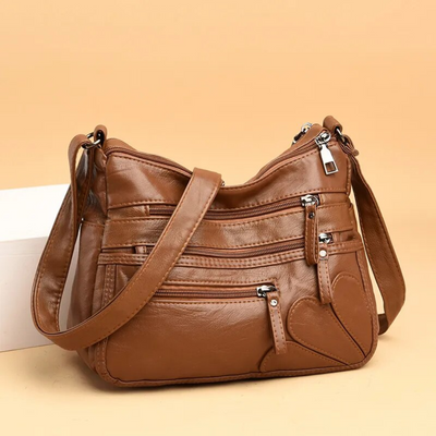 Elena Messenger Tas – Vintage Schoudertas met Meerdere Vakken