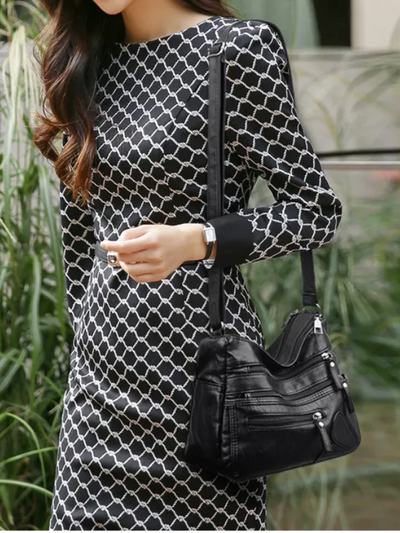 Elena Messenger Tas – Vintage Schoudertas met Meerdere Vakken