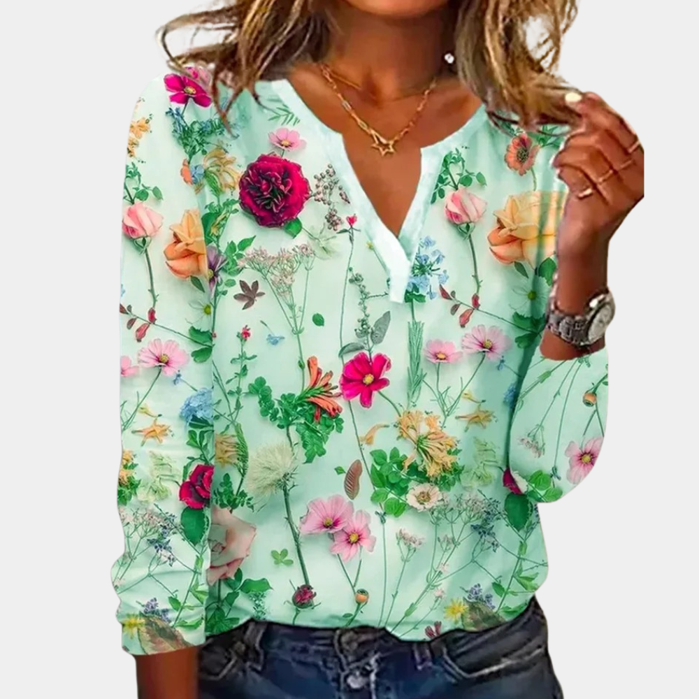 Casual Floral Women's Blouse for Summer