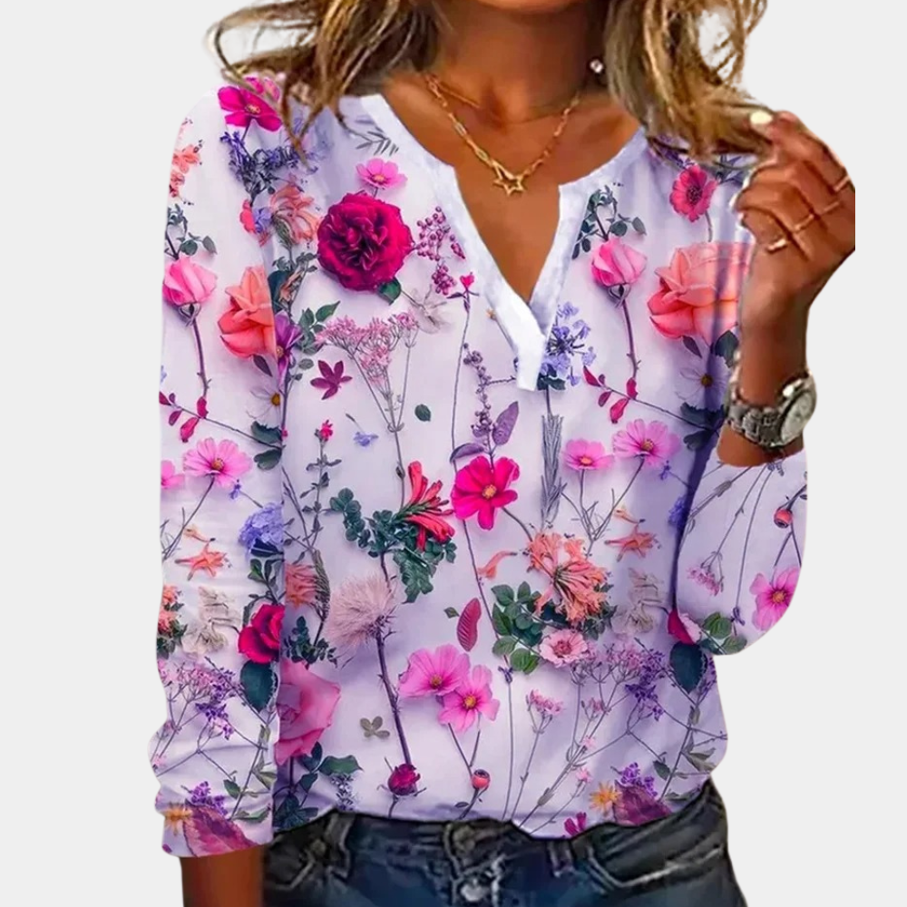Casual Floral Women's Blouse for Summer