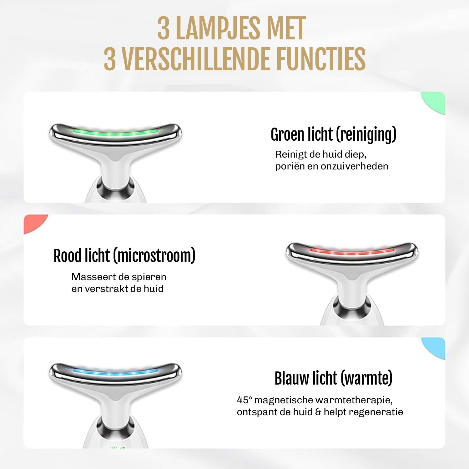 7-in-1 Facelift Apparaat voor Huidverjonging – Anti-Aging Gezichtsmassager en Rimpelverwijderaar voor Hals en Gezicht