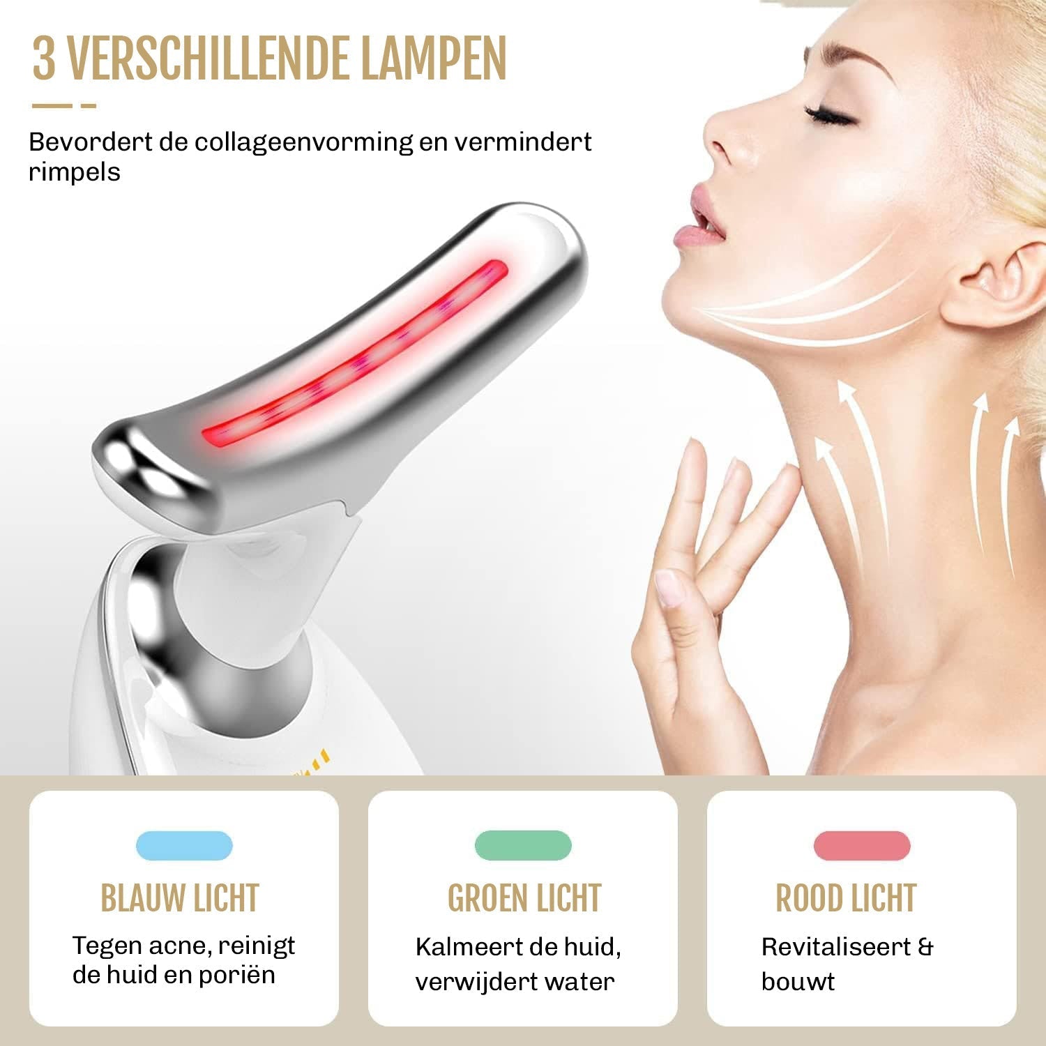 7-in-1 Facelift Apparaat voor Huidverjonging – Anti-Aging Gezichtsmassager en Rimpelverwijderaar voor Hals en Gezicht