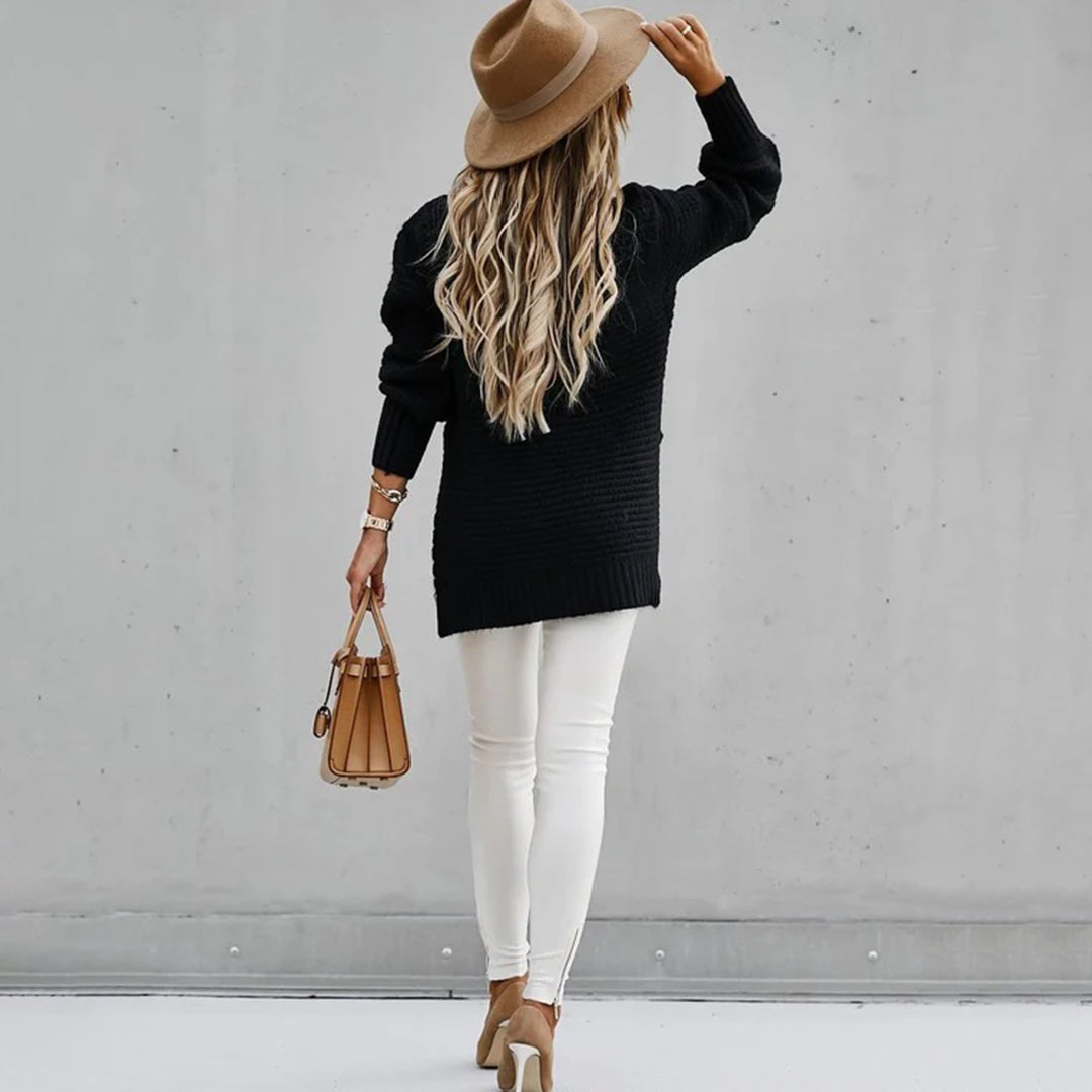 FAY – Pull long et chaud en maille pour femme