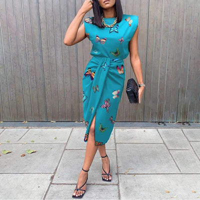 Elegant Short Sleeve Party Dress | Lace-Up Knee-Length Dress