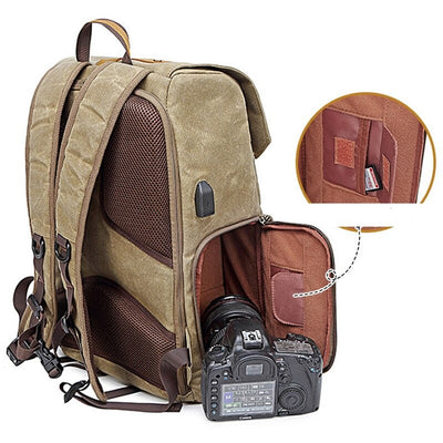ExplorerPack – Sac à dos en toile imperméable pour appareil photo