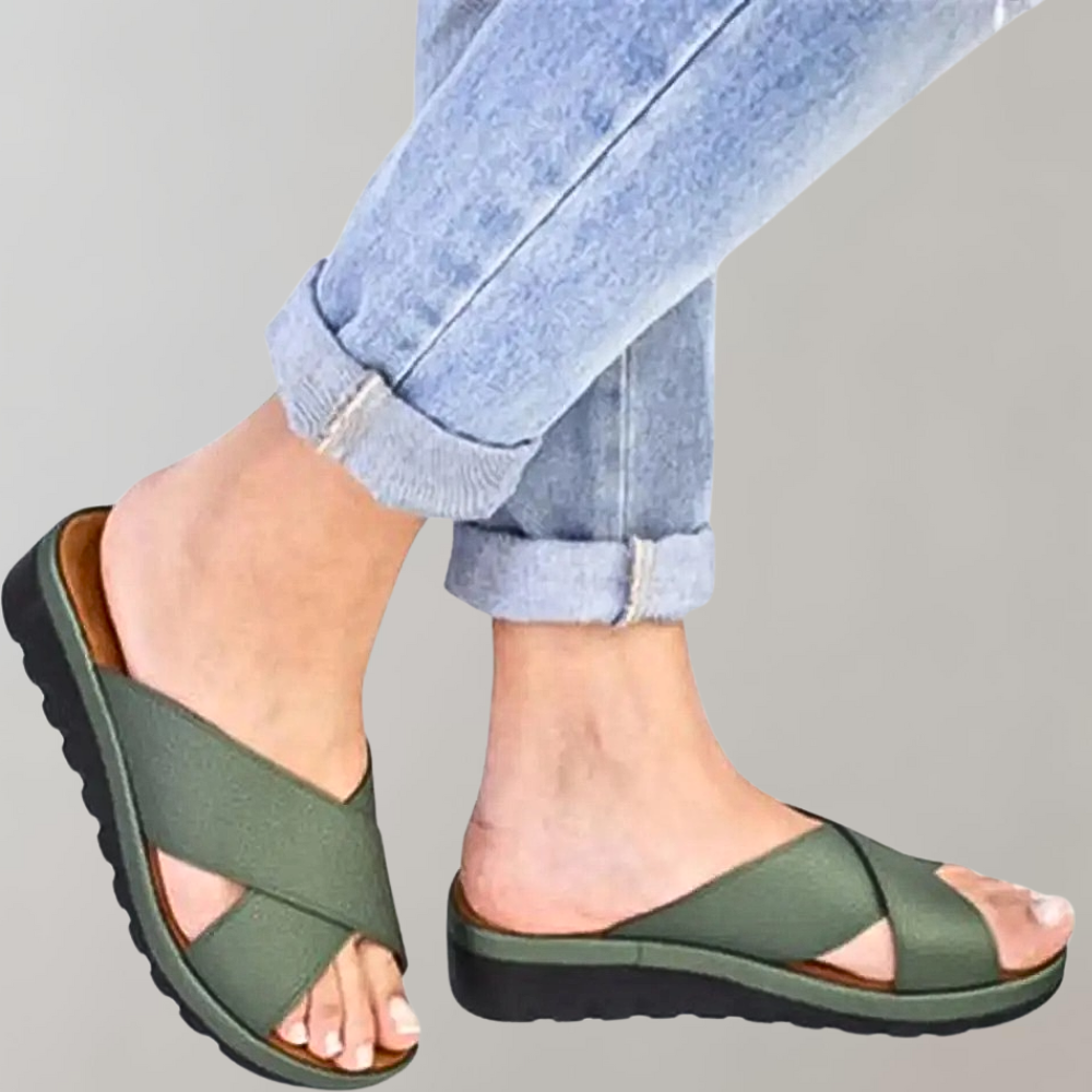 LEONA – Summer Slippers with Wedge Heel for Women