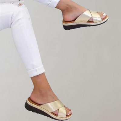 LEONA – Summer Slippers with Wedge Heel for Women