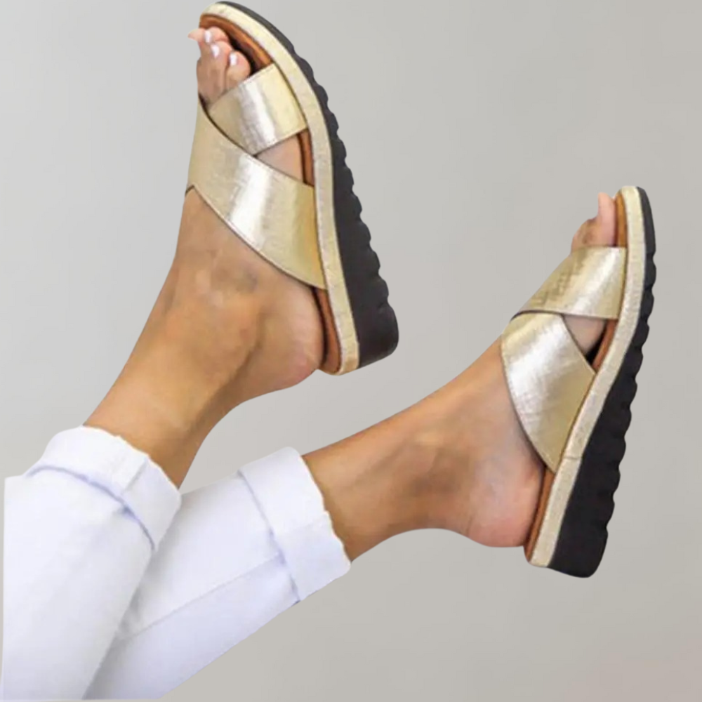 LEONA – Summer Slippers with Wedge Heel for Women