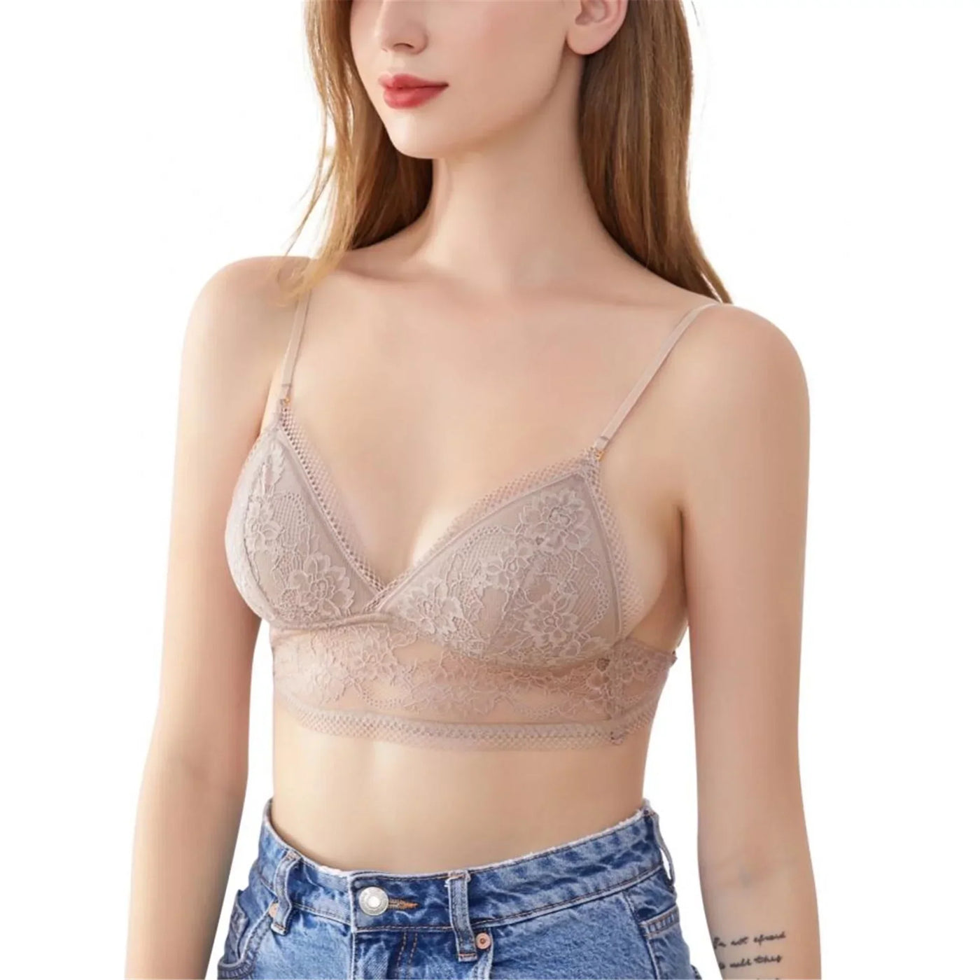 Mesh Kanten BH – Elegante Beha met Lage Rug en Transparante Details