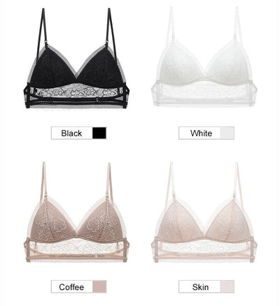 Mesh Kanten BH – Elegante Beha met Lage Rug en Transparante Details