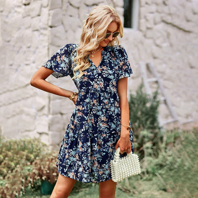 CLIODHNA – Mini-robe fleurie d'été