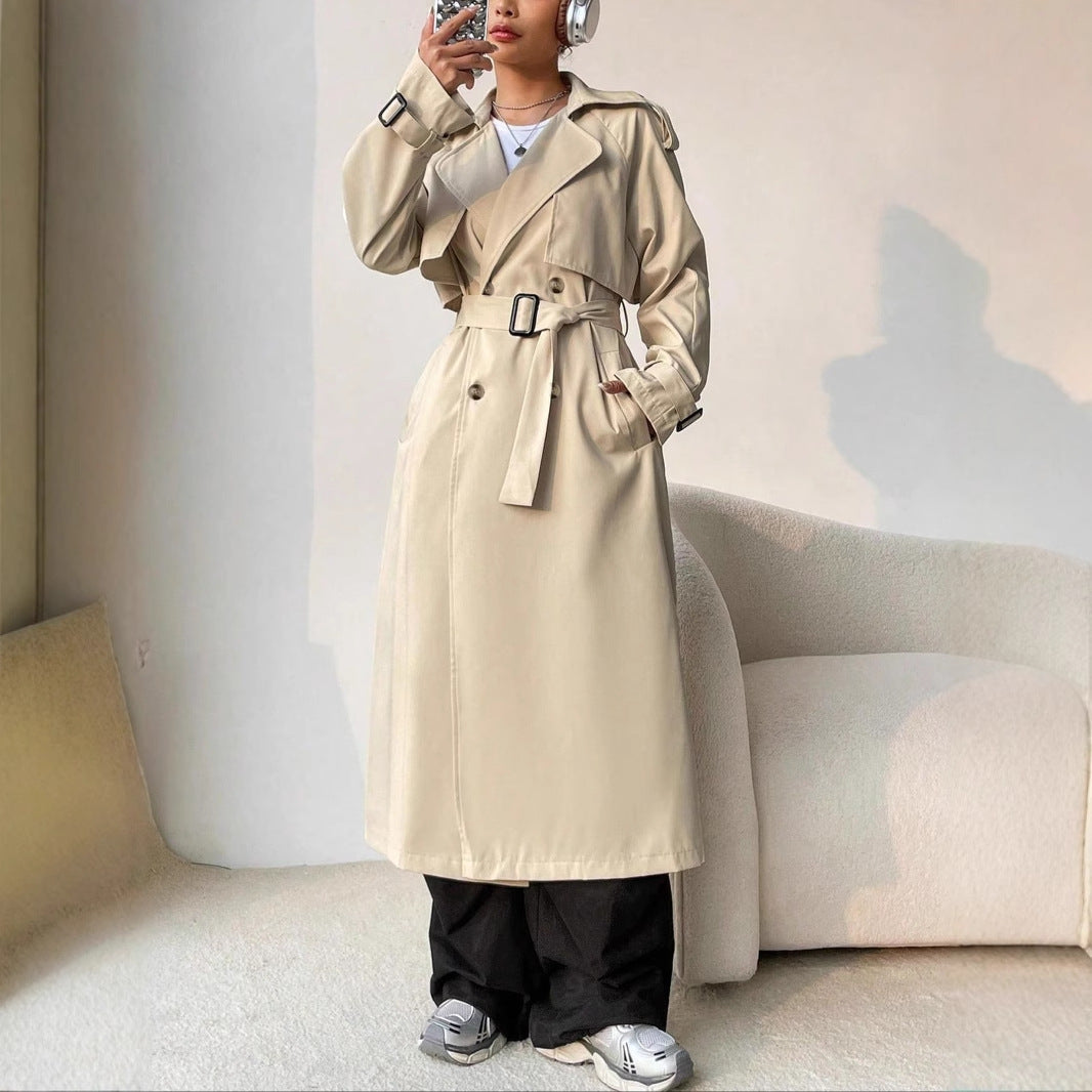 Stijlvolle Lange Trenchcoat voor Dames – Tijdloos, Elegant en Comfortabel