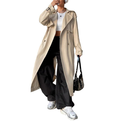 Stijlvolle Lange Trenchcoat voor Dames – Tijdloos, Elegant en Comfortabel