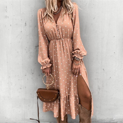 DARIA – Robe décontractée fendue pour femme