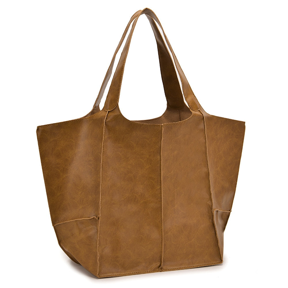 LIVIA Women's Bag - Soft Leather Retro Shoulder Bag with Large Capacity