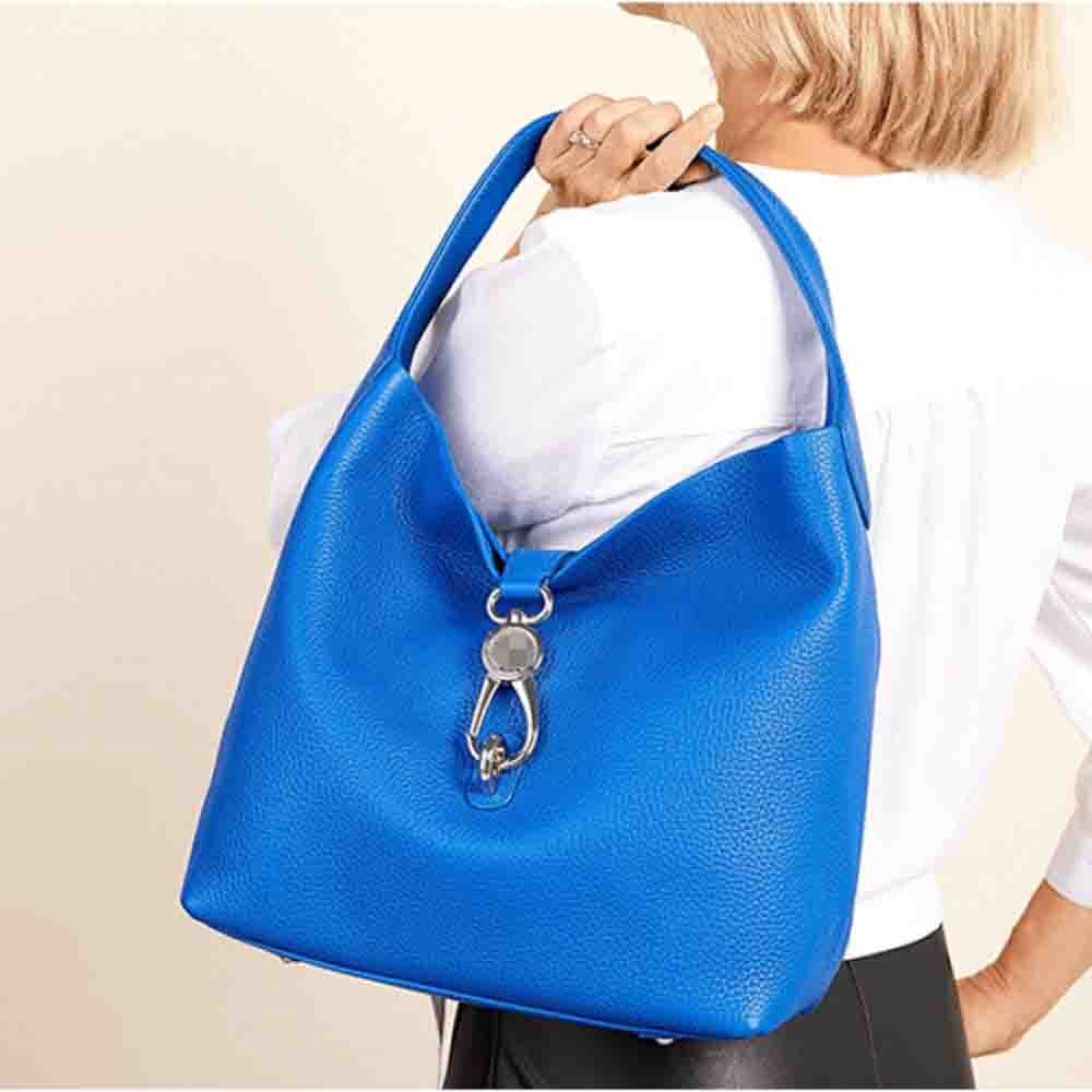 Opulence Tote – Luxury Leather Women's Shoulder Bag with Gold Plated Clasp