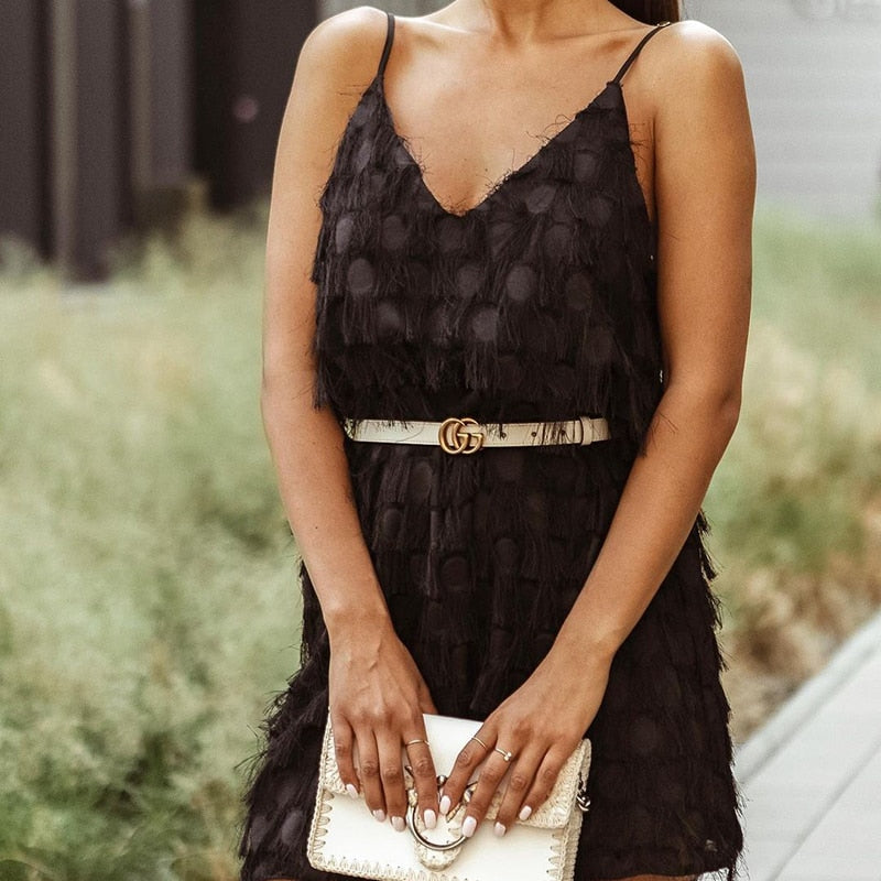 Mini Jurk met Kwastjes | Hoge Taille | Lente Zomer