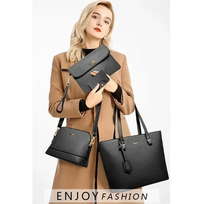 Senta Women's Leather Bag Set - Handbag - Large Capacity Shoulder Bag 
