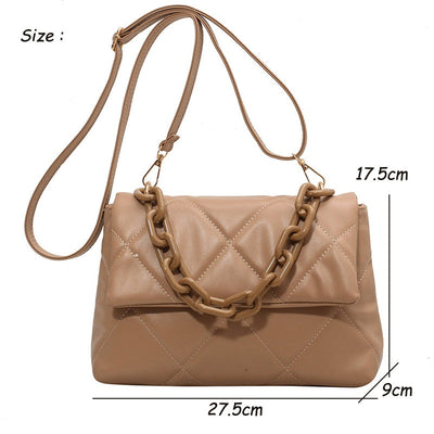 Arya Quilted Crossbody – Trendy quilted shoulder bag with chain