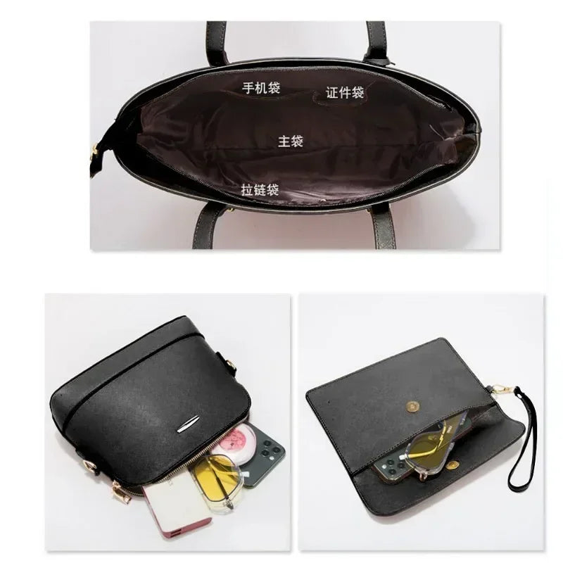 Senta Women's Leather Bag Set - Handbag - Large Capacity Shoulder Bag 