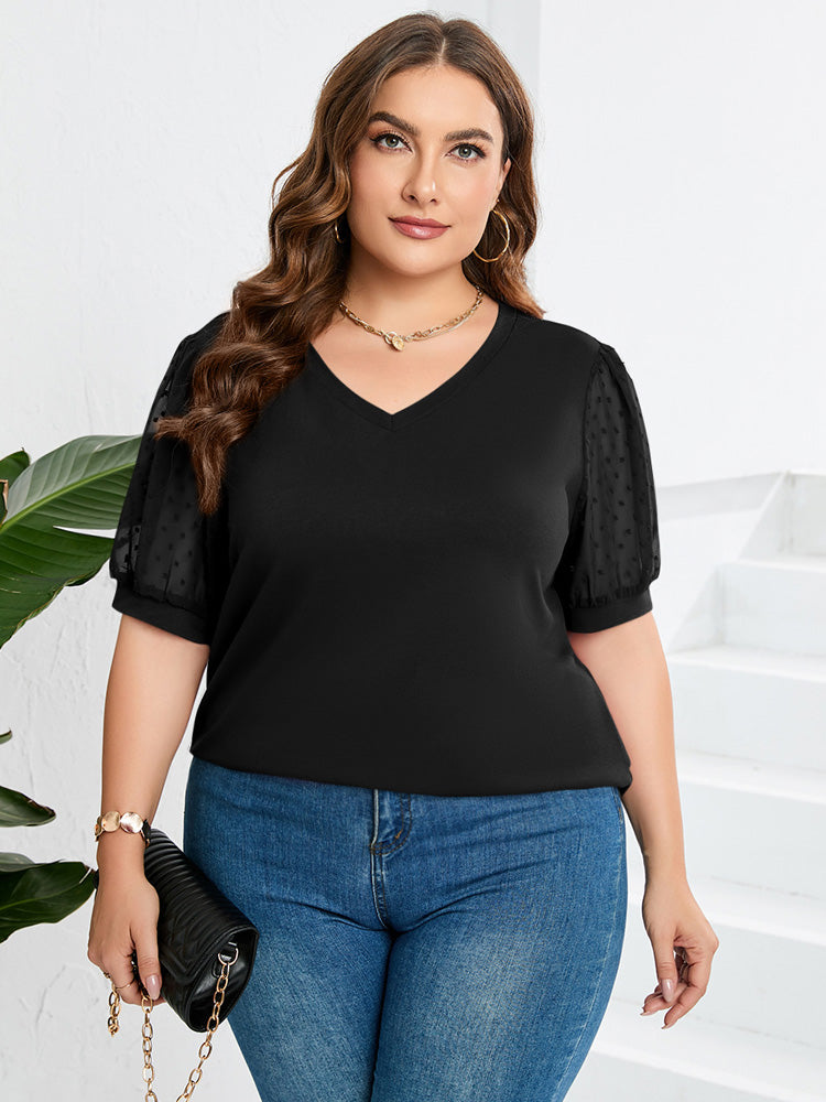 Arden™ | Dames top met V-hals en textuurmouwen – stijlvol en comfortabel