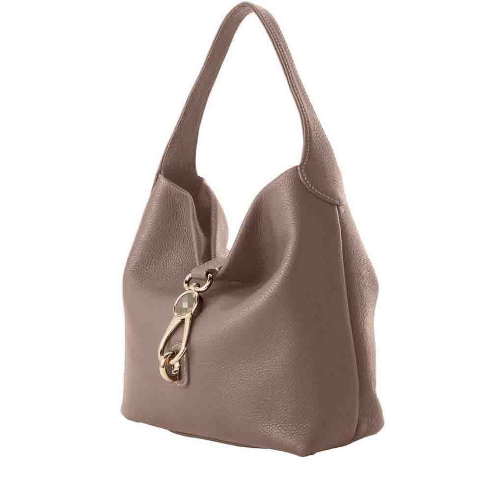 Opulence Tote – Luxury Leather Women's Shoulder Bag with Gold Plated Clasp