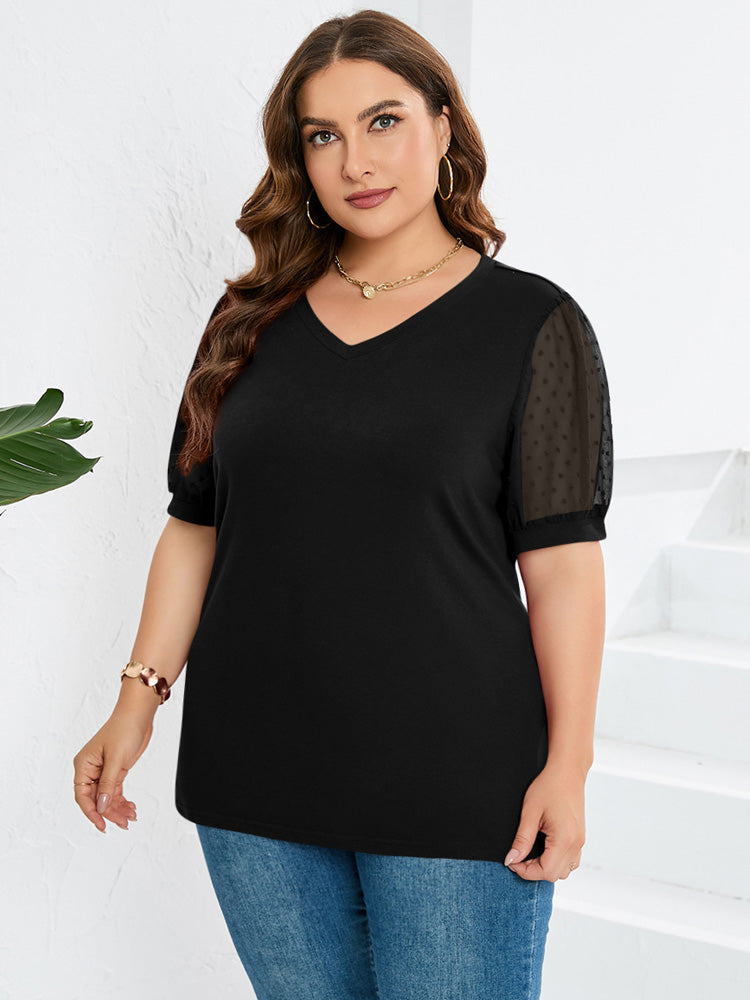Arden™ | Dames top met V-hals en textuurmouwen – stijlvol en comfortabel