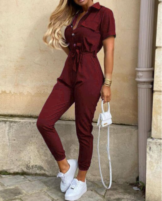 Button Down Jumpsuit voor Dames – Stijlvolle en Comfortabele Outfit voor Elke Gelegenheid