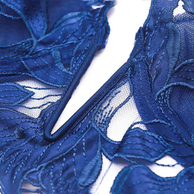 Sexy Franse Kant Lingerie Set – Push-Up BH met Diep V-decolleté voor Dames