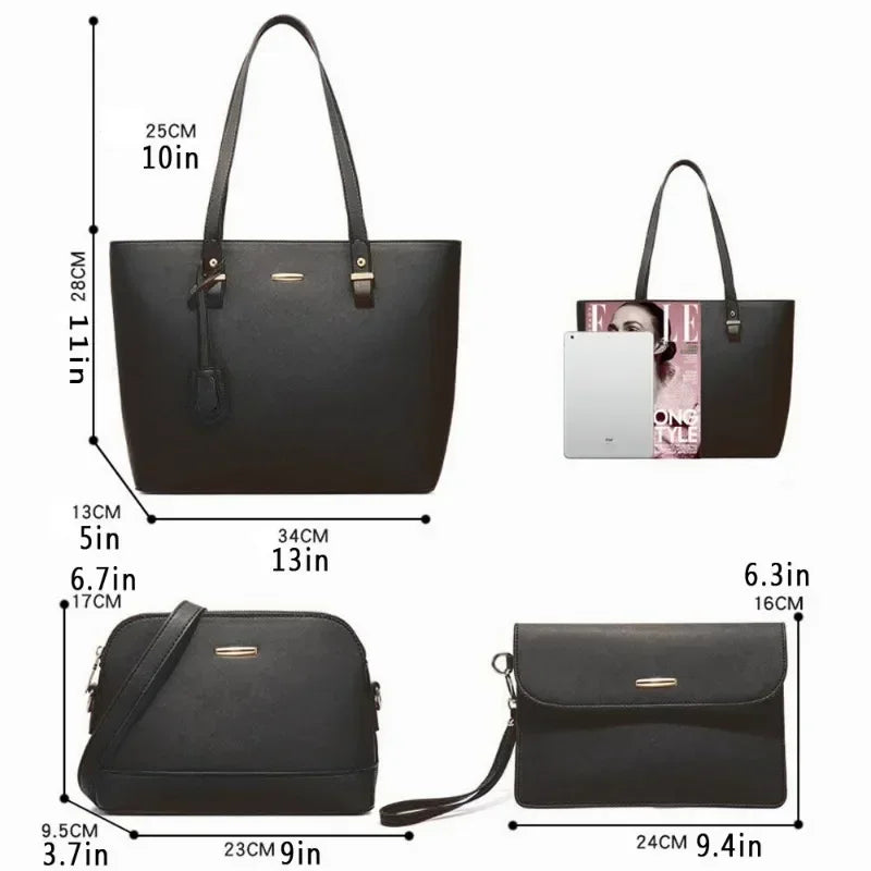 Senta Women's Leather Bag Set - Handbag - Large Capacity Shoulder Bag 