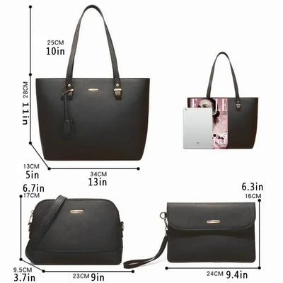 Senta Women's Leather Bag Set - Handbag - Large Capacity Shoulder Bag 