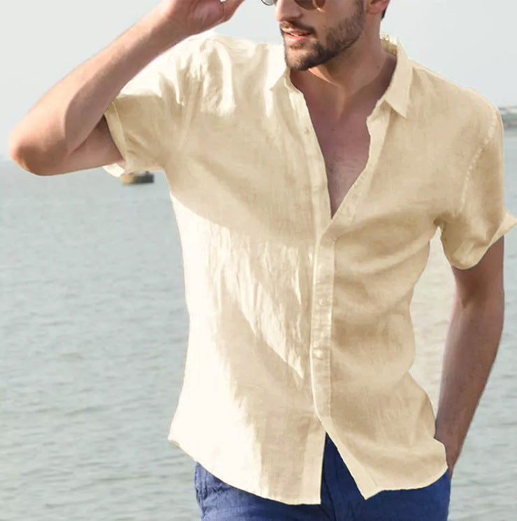 Chemise d'été à manches courtes pour homme – Chemise décontractée à nœuds pour des journées d'été élégantes