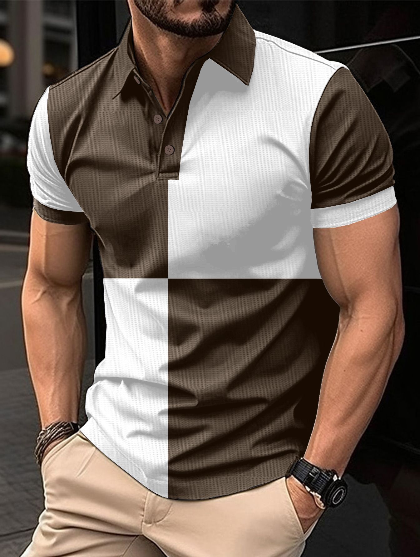 Polo homme avec surpiqûres et col rabattu - Élégant et confortable