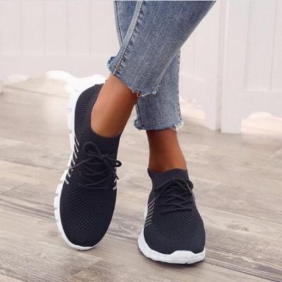 Dames Zomer Sneakers – Comfortabele Platte Wandelschoenen met Schokdemping