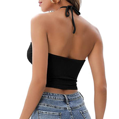 Haut caraco dos nu d'été pour femme – Haut sexy ajouré