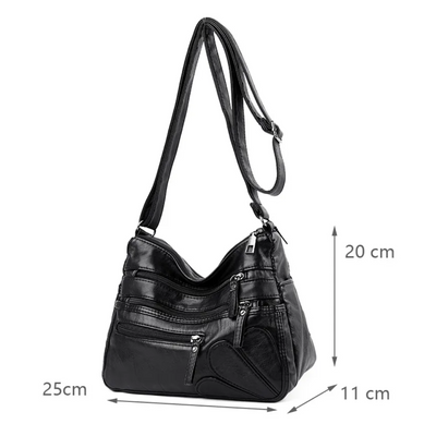 Elena Messenger Tas – Vintage Schoudertas met Meerdere Vakken