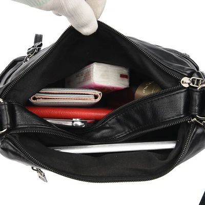 Elena Messenger Tas – Vintage Schoudertas met Meerdere Vakken