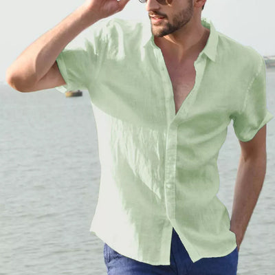 Chemise d'été à manches courtes pour homme – Chemise décontractée à nœuds pour des journées d'été élégantes