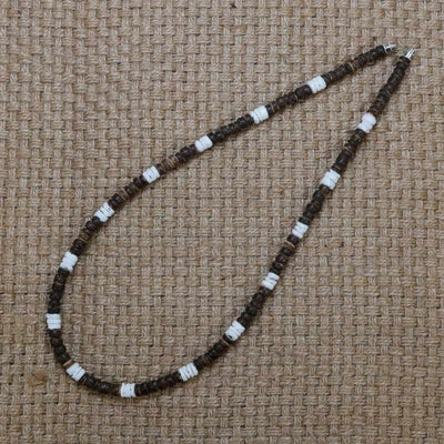 Men's Tribal Ethnic Coconut Shell Necklace - Natural and Authentic Style