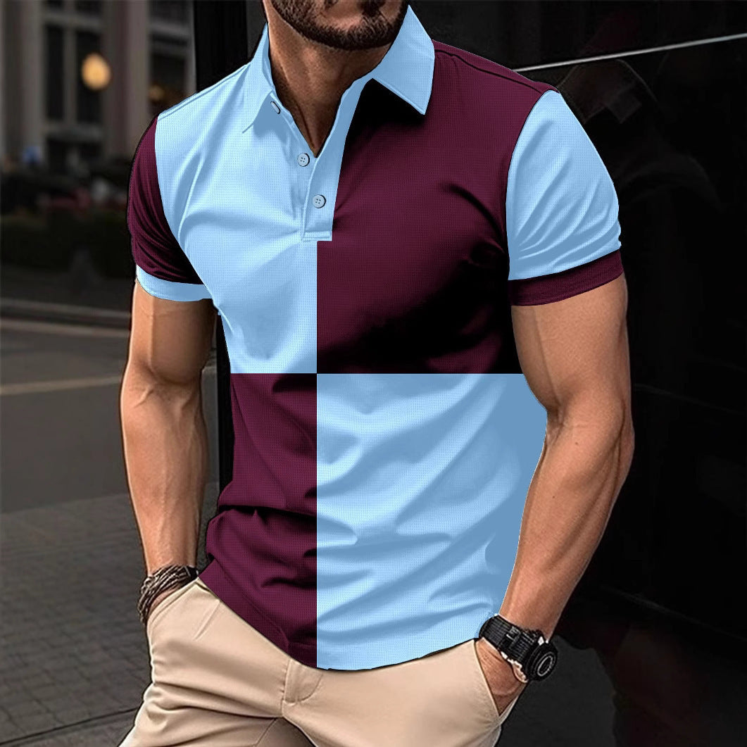 Polo homme avec surpiqûres et col rabattu - Élégant et confortable