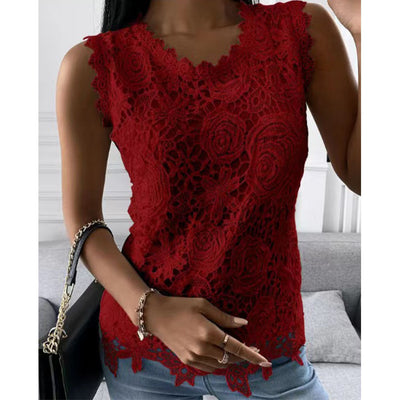 Floral Lace Vest for Women - Summer Tops