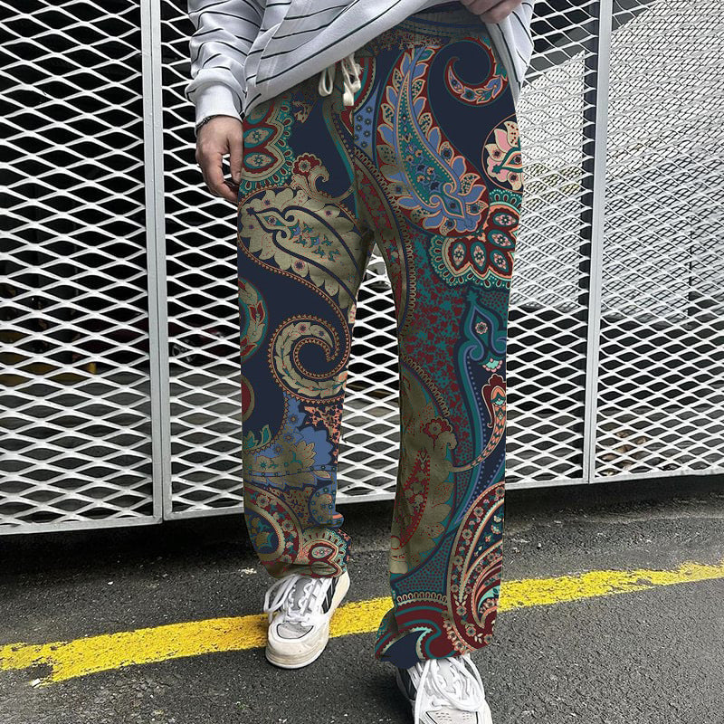 Men's Summer Print Loose Trousers - Comfortable Summer Chino